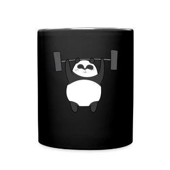 Haltérophilie - L'ours panda soulève des poids - Mug uni - noir - Devant