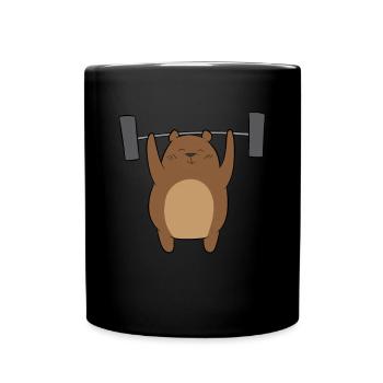 Haltérophilie - Bear / Grizzly soulève des poids - Mug uni - noir - Devant