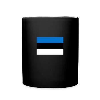 Estland estnische Fahne Flagge - Tasse einfarbig - Schwarz - Vorne