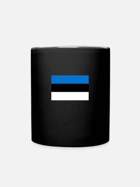 Estland estnische Fahne Flagge - Tasse einfarbig - Schwarz