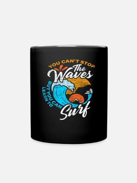 Surfen Wellen - Tasse einfarbig - Schwarz