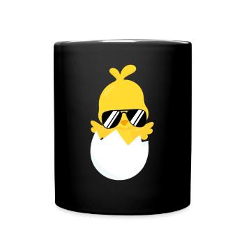 Ostern Küken Lustig Für Damen, Herren Und Kinder - Tasse einfarbig - Schwarz - Vorne