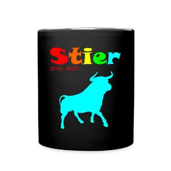 Regenbogen Stier - Tasse einfarbig - Schwarz - Vorne