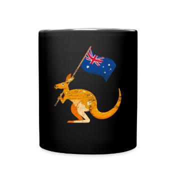 Drapeau australien - Mug uni - noir - Devant