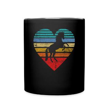 Pferde Herz - Tasse einfarbig - Schwarz - Vorne