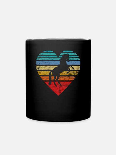 Pferde Herz - Tasse einfarbig - Schwarz