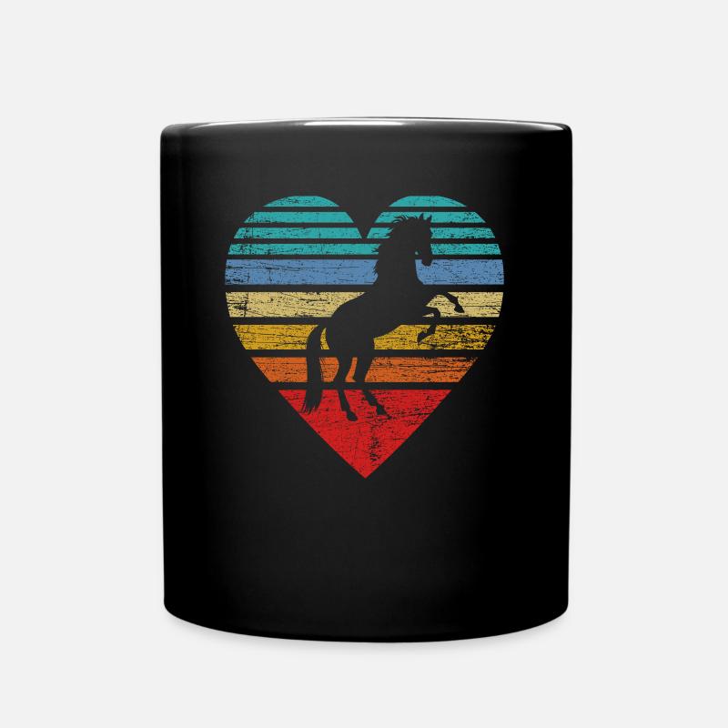 Pferde Herz - Tasse einfarbig - Schwarz