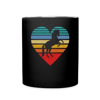 Chevaux - Mug uni - noir - Devant