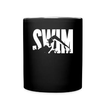 Schwimmer - Swim - Tasse einfarbig - Schwarz - Vorne