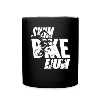 Swim Bike Run - Full Colour Mug - black - Front