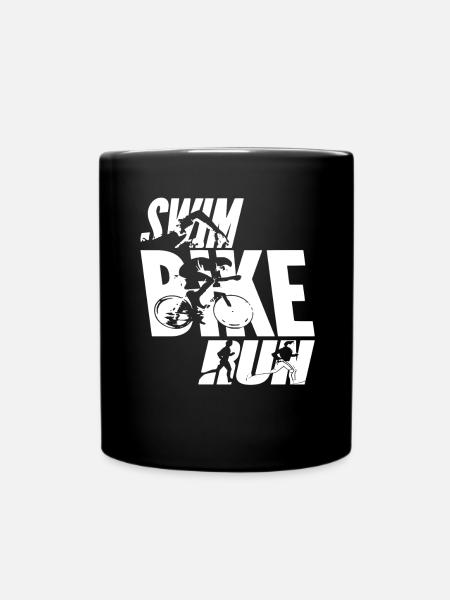Swim Bike Run - Full Colour Mug - black
