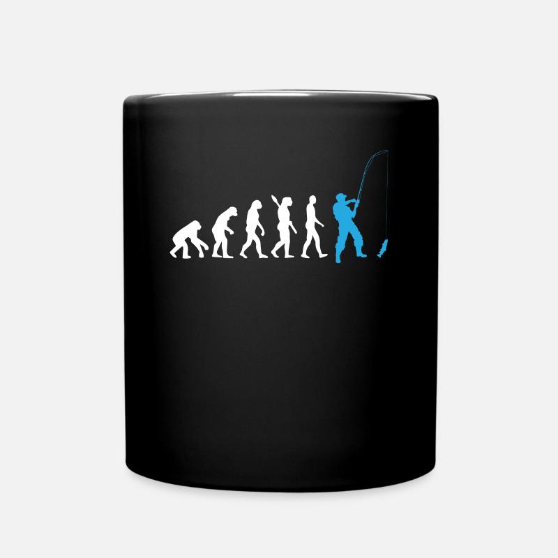 Pêche - Evolution humaine / Darwin / Bleu - Mug uni - noir