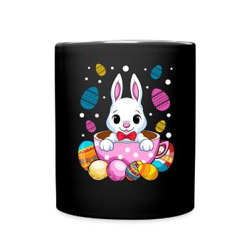 Easter Bunny Bunny Easter Bunny Easter Chocolate Eggs - Full Colour Mug - black - Front