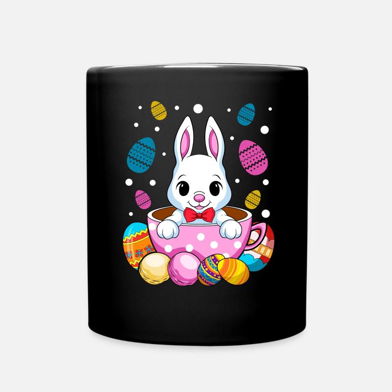 Lapin de Pâques Lapin de Pâques Oeufs en chocolat de Pâques - Mug uni - noir