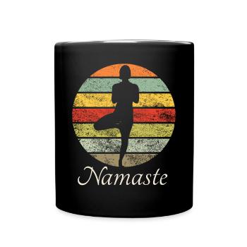 Vêtements de yoga Namaste pour femmes, hommes et enfants - Mug uni - noir - Devant