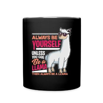 Lama Lustiges Geschenk - Tasse einfarbig - Schwarz - Vorne