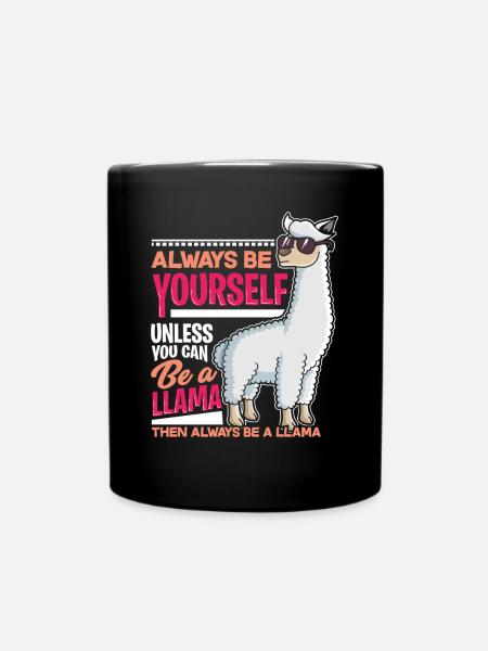 Lama Lustiges Geschenk - Tasse einfarbig - Schwarz