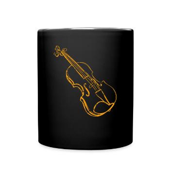 Violine - Tasse einfarbig - Schwarz - Vorne