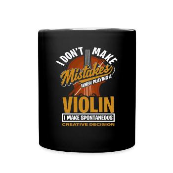 Violine Violinist - Tasse einfarbig - Schwarz - Vorne