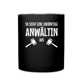 Studentin Jura Juristerei - Tasse einfarbig - Schwarz - Vorne