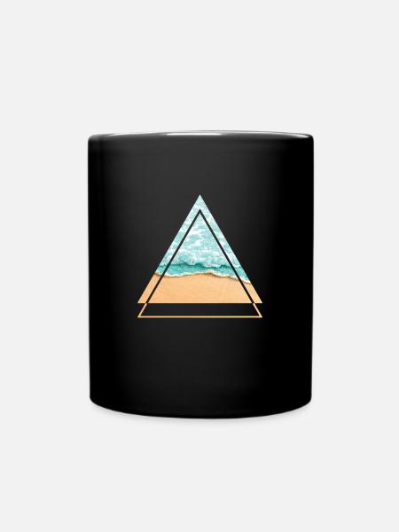 Océan - eau turquoise sur la plage de rêve, triangle - Mug uni - noir