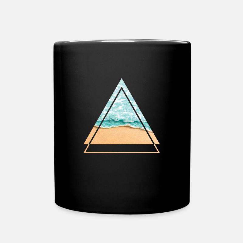 Océan - eau turquoise sur la plage de rêve, triangle - Mug uni - noir