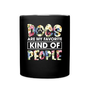 Les chiens sont mon genre préféré de personnes Funny Flower - Mug uni - noir - Devant