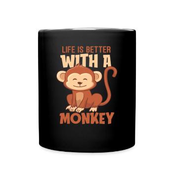 monkey - Full Colour Mug - black - Front