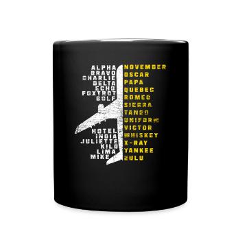 Alphabet pilote - Mug uni - noir - Devant
