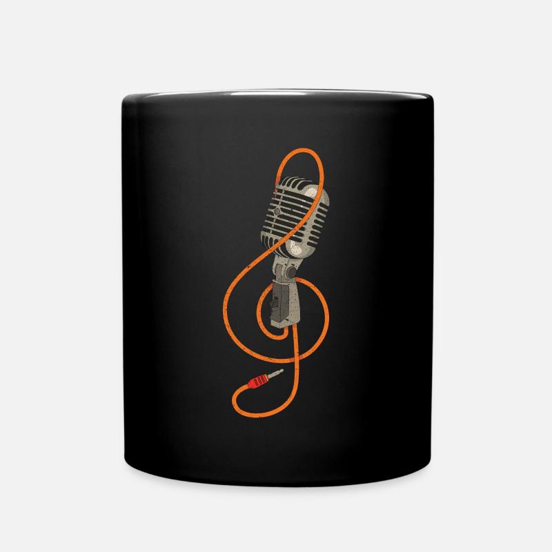 Micro DJ rétro chanteur de karaoké cadeau DJ - Mug uni - noir