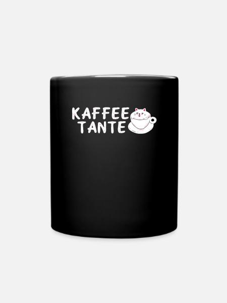 Kaffeetante Kaffee Milchkaffee Trinkerin - Tasse einfarbig - Schwarz