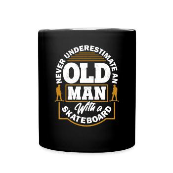 Skateboard old man - Full Colour Mug - black - Front