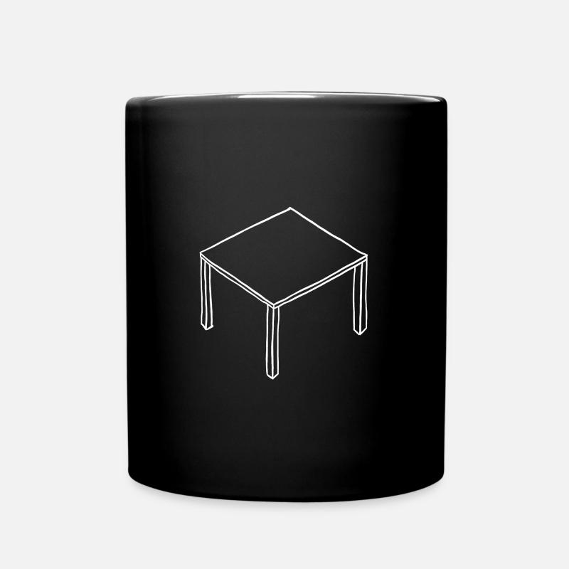 Tisch weiss - Tasse einfarbig - Schwarz