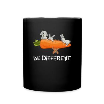 Be Different Funny Rabbit Cute Bunny Design - Full Colour Mug - black - Front