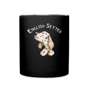Cadeau de bande dessinée de Setter anglais I chiens - Mug uni - noir - Devant