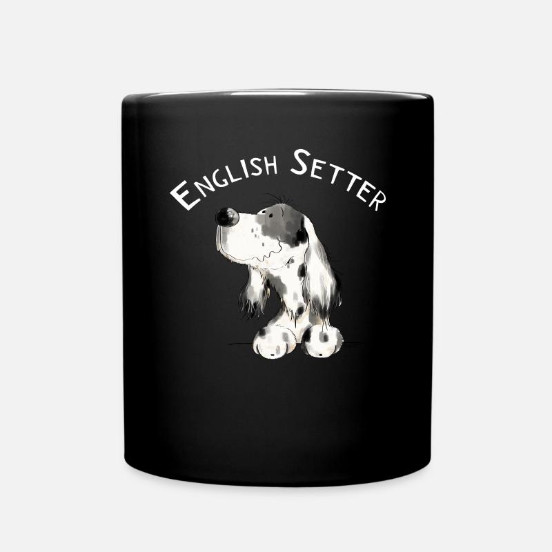 Happy Englischer Setter I Hunde Comic Geschenk - Tasse einfarbig - Schwarz