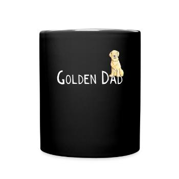 Golden Retriever Papa I Chiens Bande dessinée - Mug uni - noir - Devant