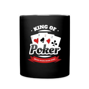 King of Poker Pokerface - Tasse einfarbig - Schwarz - Vorne