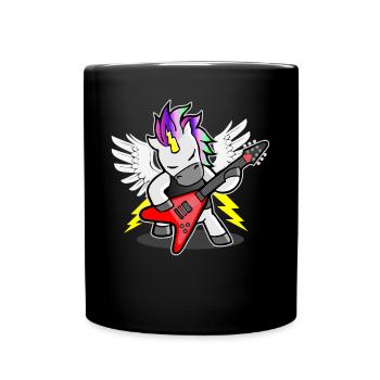 Motif de bande de hard rock licorne femmes hommes enfants - Mug uni - noir - Devant