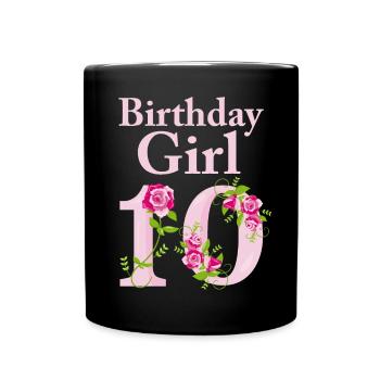 Anniversaire cadeau fille 10 ans - Mug uni - noir - Devant