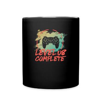 Level 8 Komplette Vintage Shirt 8. Hochzeit - Tasse einfarbig - Schwarz - Vorne