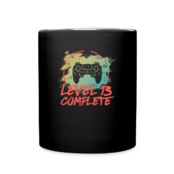 Level 13 Komplette Vintage Shirt 13. Hochzeit - Tasse einfarbig - Schwarz - Vorne
