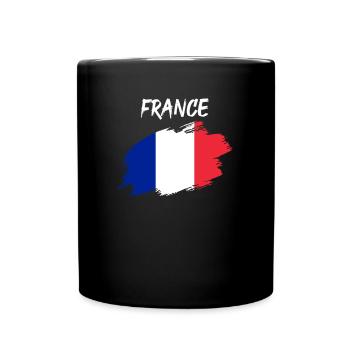 Frankreich französisch Flagge Fahne Trikolore - Tasse einfarbig - Schwarz - Vorne