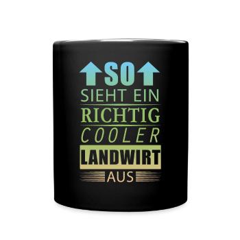 Cooler Bester Landwirt Geburtstag Geschenk Herren - Tasse einfarbig - Schwarz - Vorne