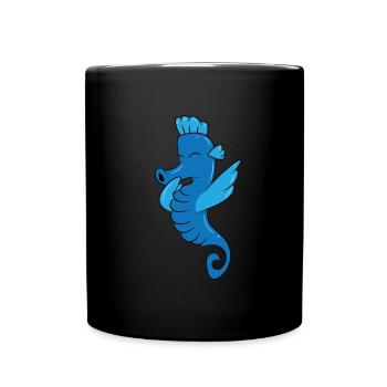 Seepferdchen - blau, DAB, dabben, dabbing, tanzen - Tasse einfarbig - Schwarz - Vorne