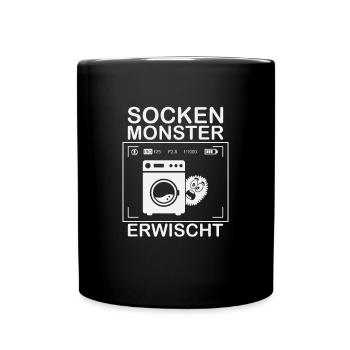 Sock Monster Socks Disappear Funny Gift - Full Colour Mug - black - Front