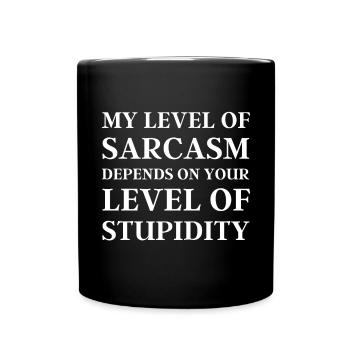 My Level of Sarcasm, Funny Gift for Husband or Dad - Full Colour Mug - black - Front