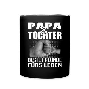 Papa & Tochter beste Freunde Kind Familie Geschenk - Tasse einfarbig - Schwarz - Vorne