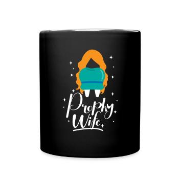 Dentist nudges dental woman says dentist - Full Colour Mug - black - Front