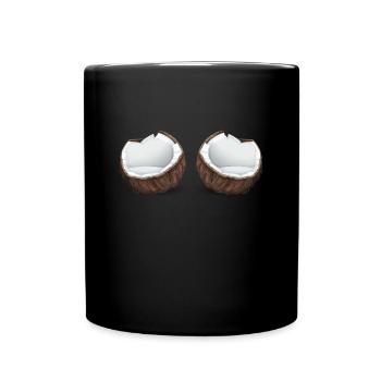Coconuts bikini beach bra costume carnival coconut - Full Colour Mug - black - Front